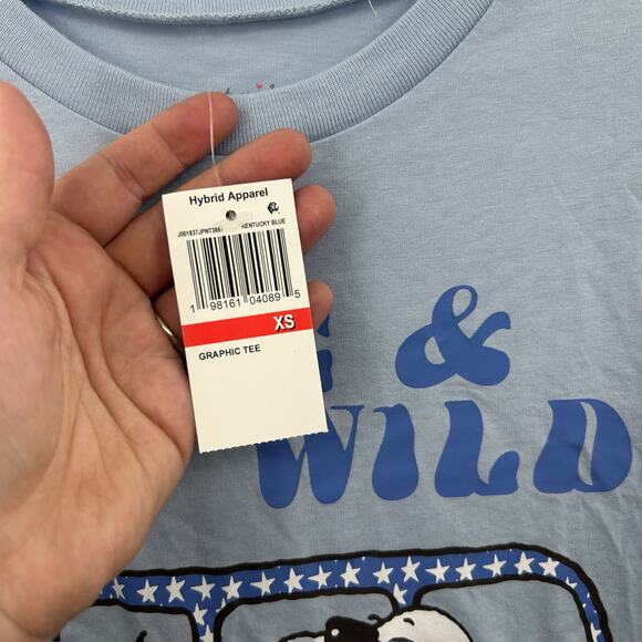 NEW Peanuts Snoopy T-Shirt XS Free & Wild Boho Patriot Graphic Top T - Picture 4 of 6